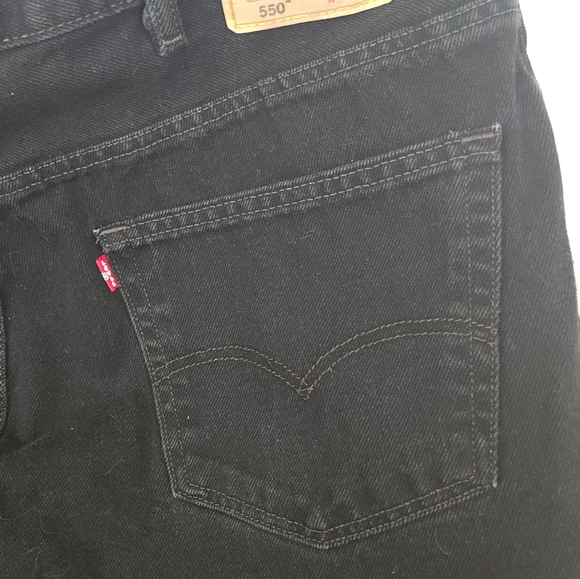 Mens 550 Levis Relaxed Fit Black Jeans 44X30 - Picture 3 of 4